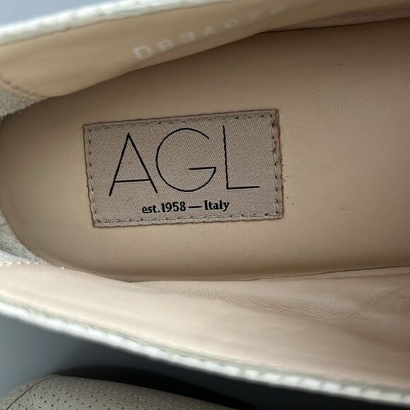 New AGL Women's Mara Spring Perforated Loafers in Gesso Size US 12 - Picture 5 of 14